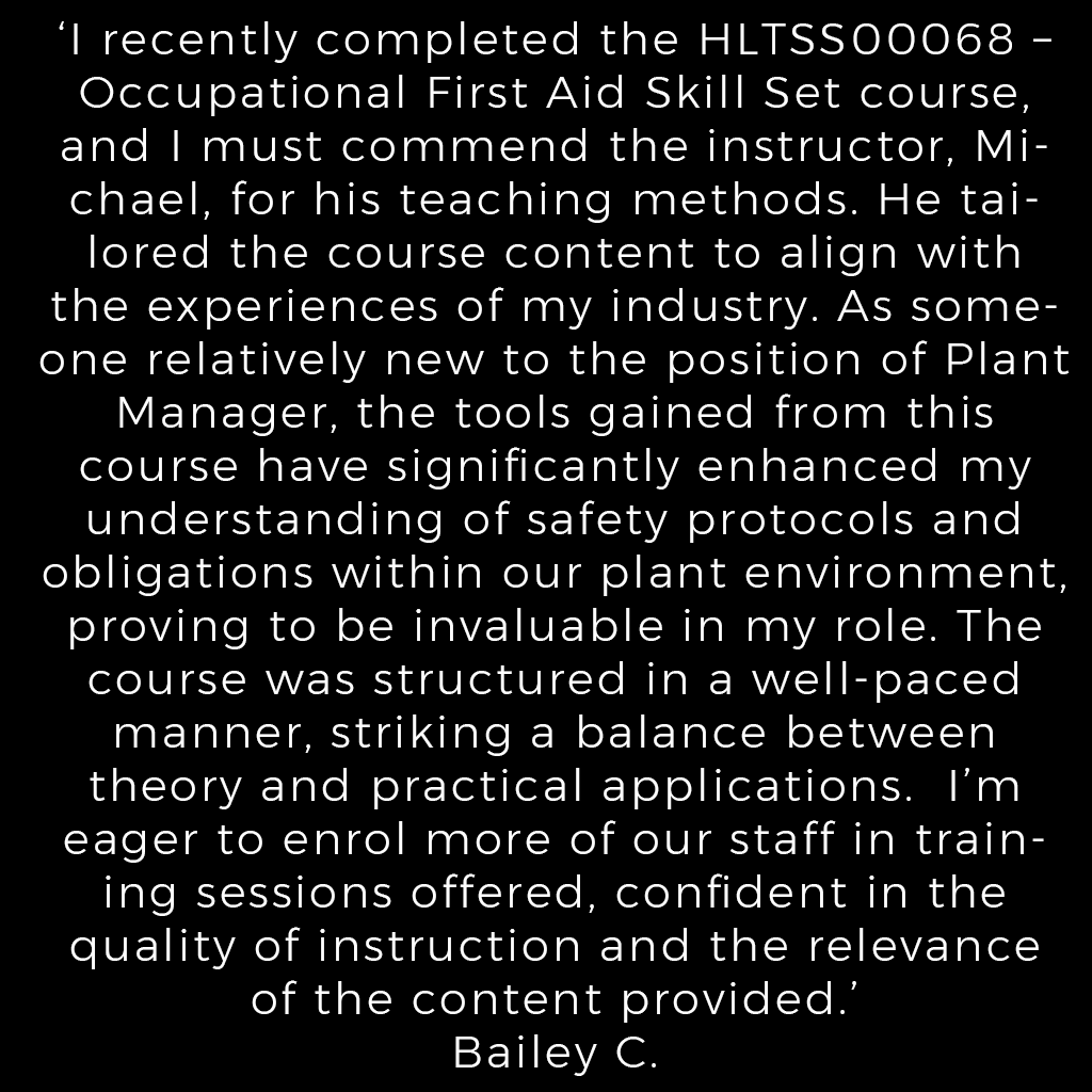 baileyC-Testimonial Safety and Risk Intelligence – Workplace Safety, Training & WHS Consulting